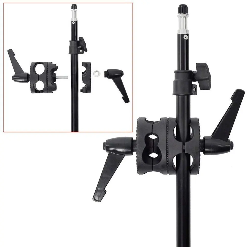 Поворотный держатель с двойной головкой кронштейн для фото штанга фотостудии со