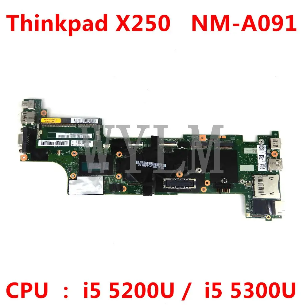 For Lenovo Thinkpad X250  Motherboard VIUX1 NM-A091 CPU i5 5200/5300U 00HT369 00HT373 00HT374 00HT385 100% Fully Tested Used