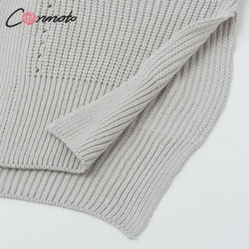 Conmoto, однотонный, элегантный, длинный женский кардиган, серый, женский, вязаный кардиган с карманом, Повседневный, осень, зимний Кардиган
