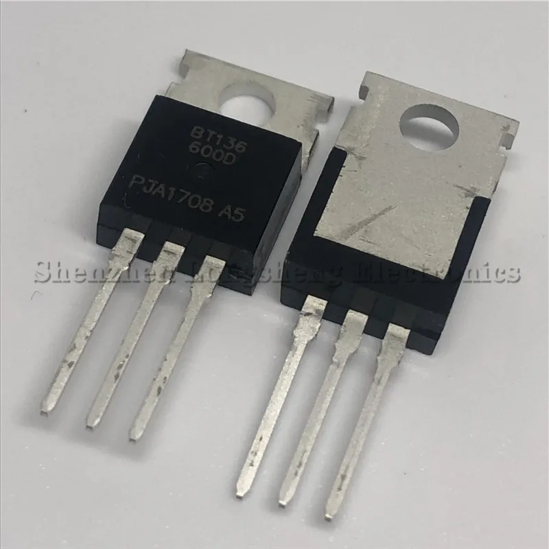 

10PCS/LOT NEW BT136-600D TO-220AB Triac/thyristor 600V/4A In Stock