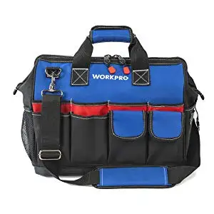 WORKPRO мешок тяжелого станка с двигателем большой мощности, 18-дюймовые преформы с широким горлышком из плотной ткани инструмент Органайзер с водонепроницаемой формованных базы