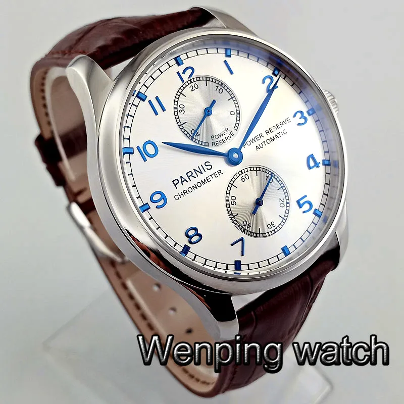 43 мм Parnis автоматические часы запаса мощности механические классические мужские
