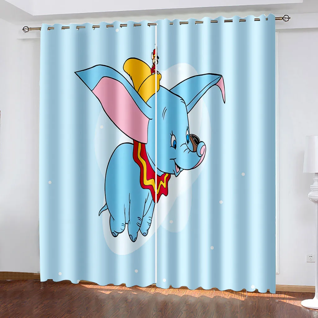 

Cartoon Cute Animal Elephant Printing Adult Essential Bedroom Living Room Curtain Sunshade Cloth Custom Hook Decorative Curtain