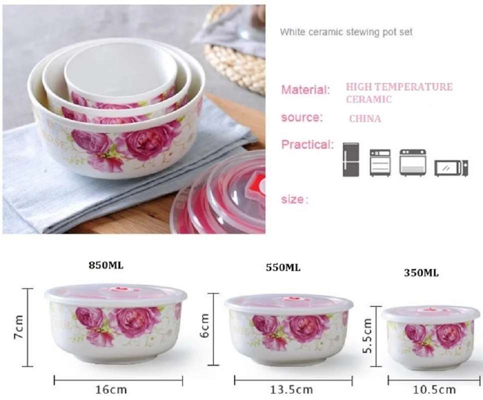 Tureens Герметичная крышка для свежих чашек с отверстием столовая посуда хранения