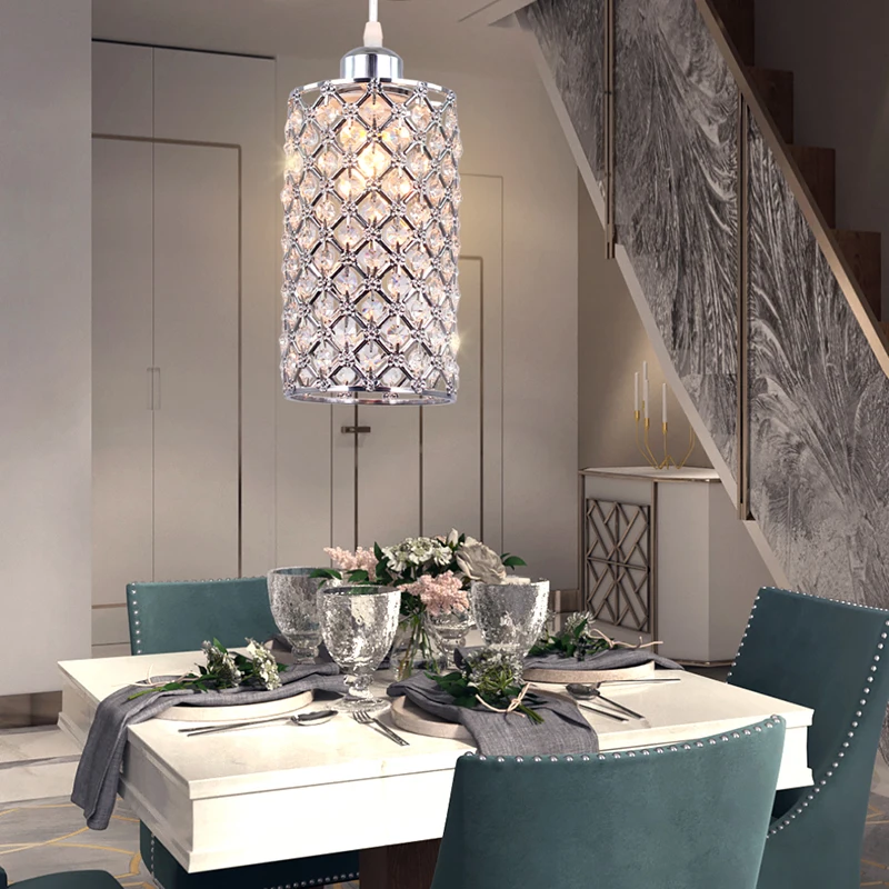 Хромированная светодиодная Хрустальная Подвесная лампа s современный