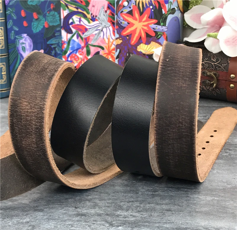 

Vintage Leather Belts Without Buckles Men Belt Ceinture Homme Retro Mens Leather Belts Without Buckles 95-130CM SP07