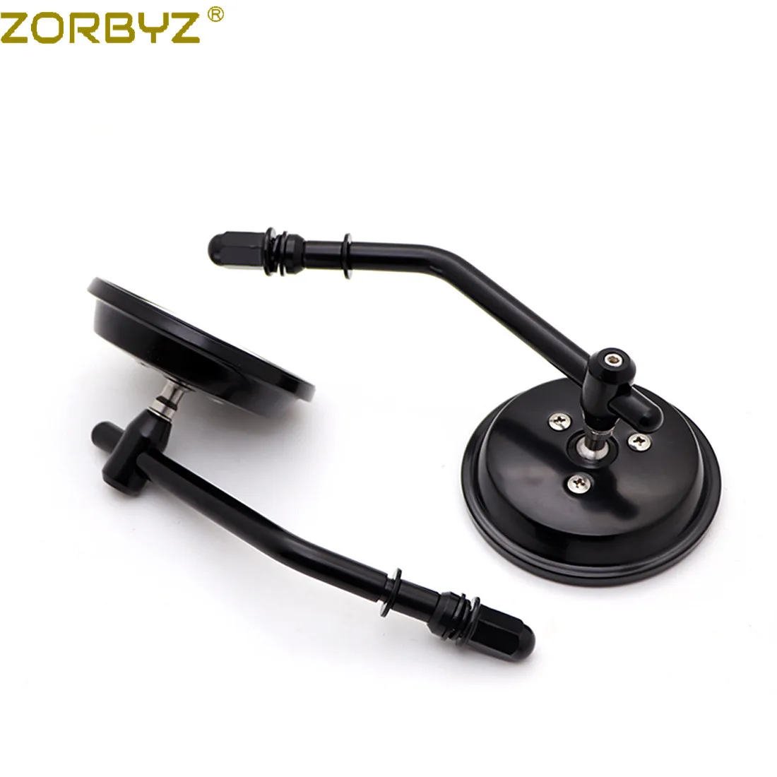 ZORBYZ мотоциклетные 3 &quotчерные круглые боковые зеркала заднего вида для Harley dyna Fatboy