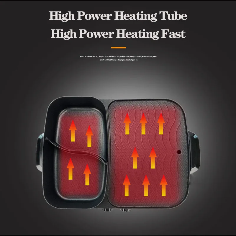 Многофункциональная электрическая жаропрочная кастрюля с двойным управлением