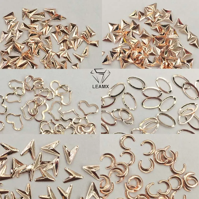 3 LEMAX Mix розовый, золотистый, Медный гвоздь заклепки 3D DIY Полые украшения для ногтей рамка украшения для ногтей маникюр ногтей Любовь ювелирные изделия шпильки L519 - Цвет: 3