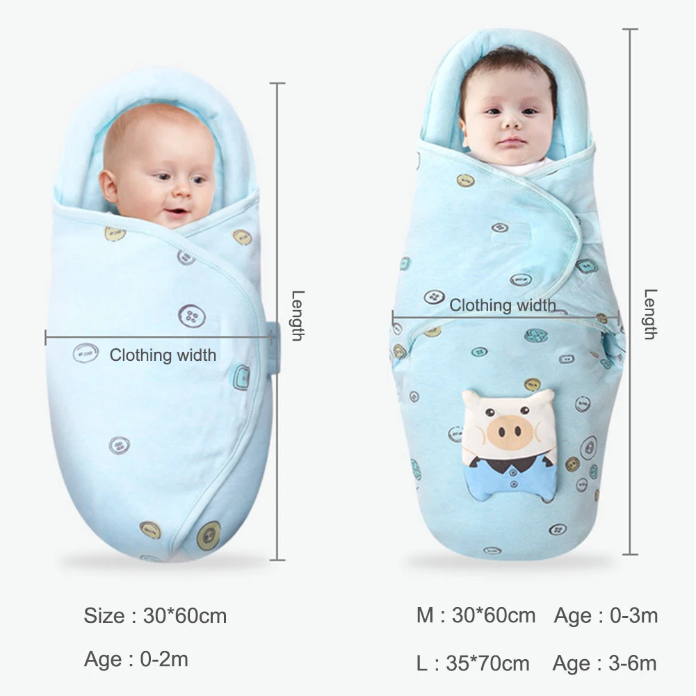 

Baby Swaddle Anti-Shock Sleeping Bag Newborn Baby Care Flat Head Pillow Blanket Swaddles Cotton Wrap Neck-Protection