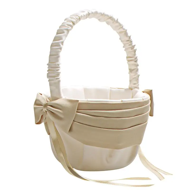 Свадебная Цветочная корзина для девочек бант лента невесты свадебная церемония