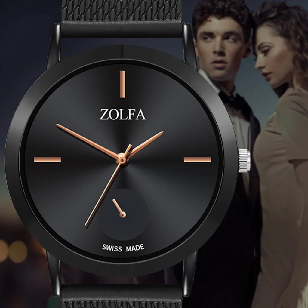 ZOLFA мужской роскошный бренд часов часы кварцевые нержавеющая сталь повседневное
