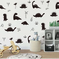 cartoon dinosaur tree wall sticker nursery kids room cute jurassic park dino animal forest wall decal bedroom vinyl decor