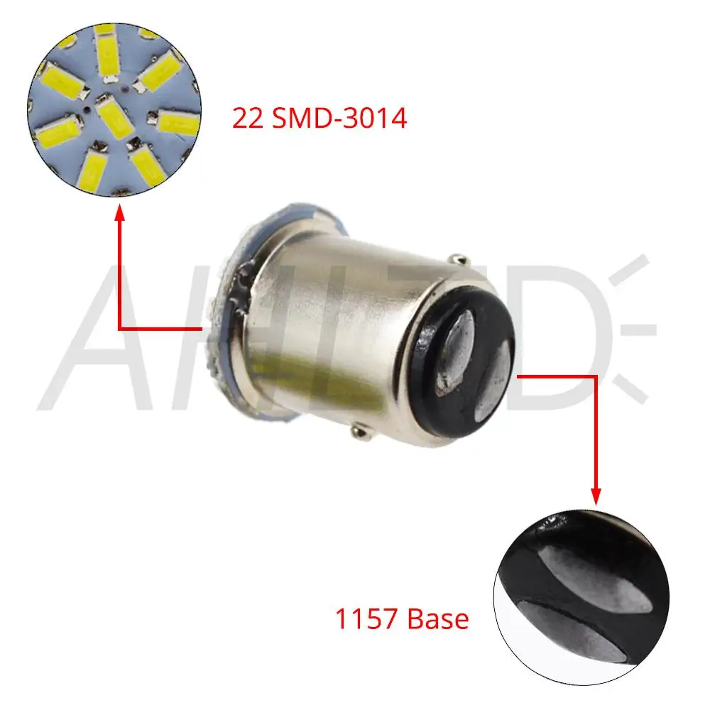 2шт 3014 22SMD BAY15D 1157 BA15S 1156 P21W белый светодиодный светильник поворота тормоза для автомобиля Передняя Парковка мобильный резервный клиновой фонарь задний фонарь