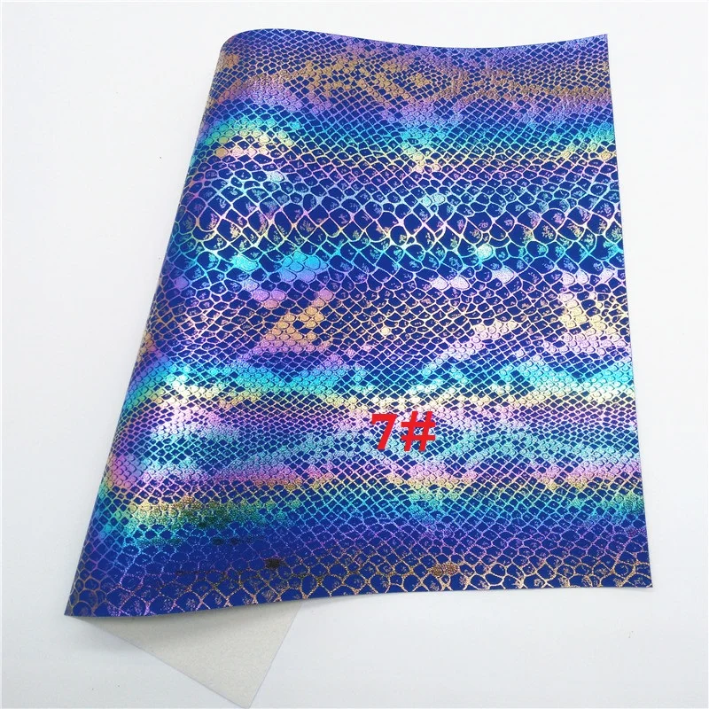 7 Glitterwishcome 21X29 см A4 размер винил для бантов Переливающаяся металлическая змеиная кожа, искусственная кожа листы для бантов, GM590A - Цвет: 7