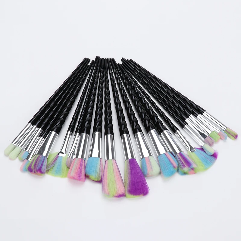 Профессиональные 10 шт. спиральные белые кисти для макияжа с ручками белая пудра