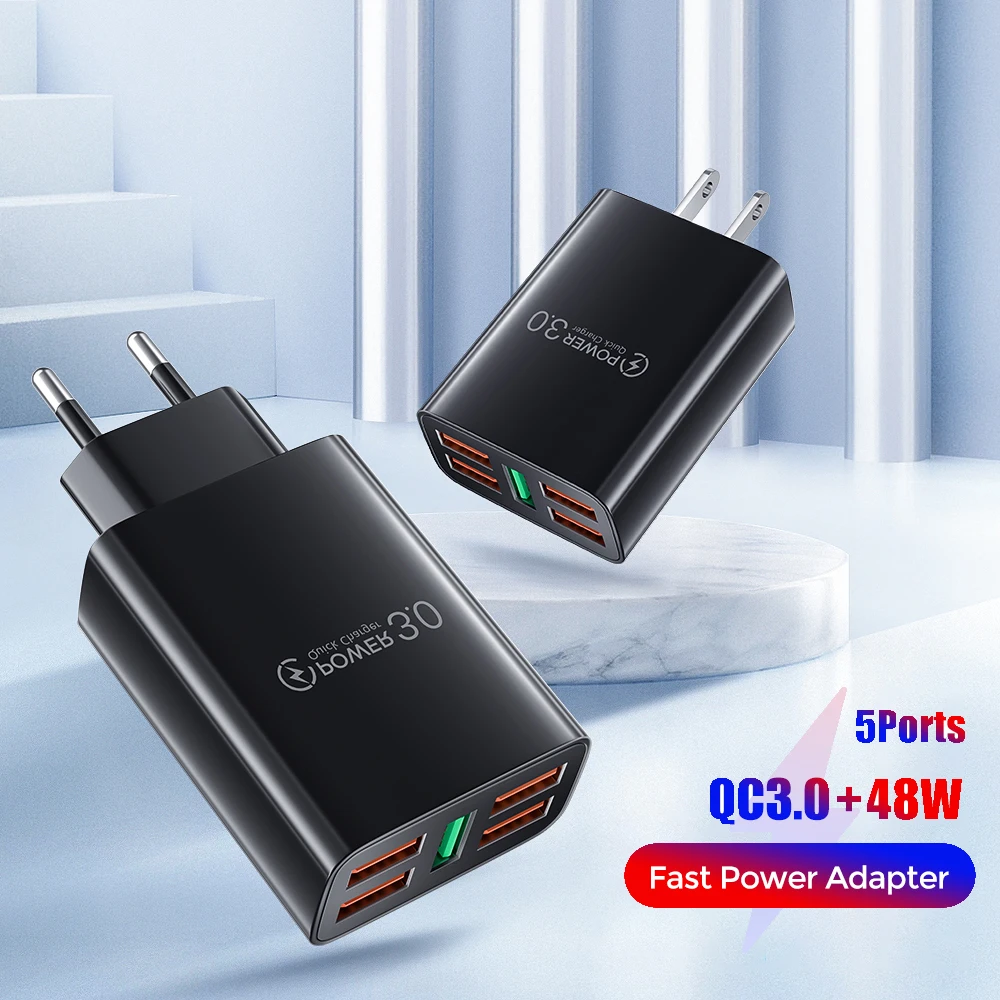 

QC3.0 Fast USB Charger Mobile Phone Chargers Adapter Quick Charge 3.0 For iPhone 13 Charger For Samsung S10 S9 Xiaomi Mi Huawei