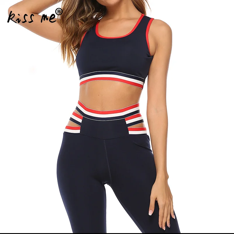 Женский комплект для йоги дышащие Бесшовные Леггинсы + бюстгальтер на бретельках