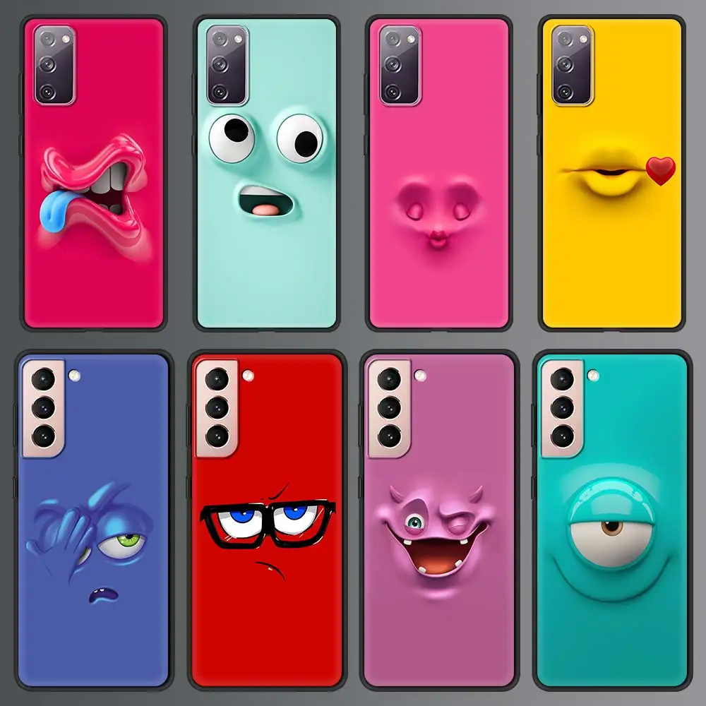 

Cute Cartoon Funny Face Hentai Sexy Case For Samsung Galaxy S21 Ultra S20 FE S10 S9 Plus S10E S8 Soft Silicone Black Phone Cover