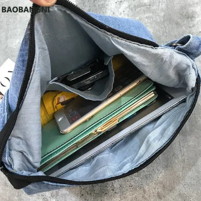 

New Women Bag Large Capacity Cowboy Handbag High Qualtity Wild Casual Canvas Denim Shoulder Bag embroidery Flap Shopping Bag