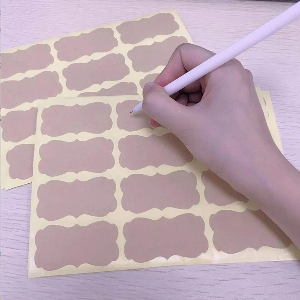 Наклейки из крафт-бумаги пустые 120 шт. | Канцтовары для офиса и дома