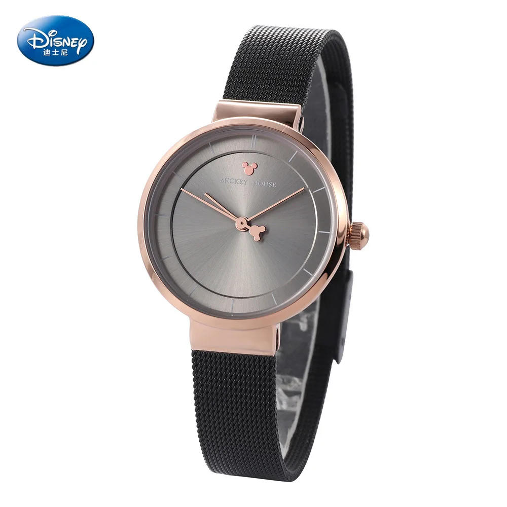

Disney Mickey Mouse Women Quartz Watch 3Bar Waterproof Simple Fashion Cute Round stainless steel Strap Women Watches Gift Alloy