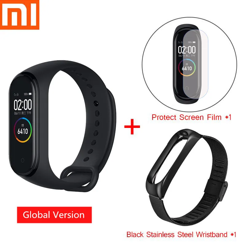 Mi Band 4 смарт-браслет Xiao mi спортивный фитнес-трекер Шагомер мониторинг сердечного ритма фитнес-браслет для xio mi Band 4 3 - Цвет: Global mi4 strap HA