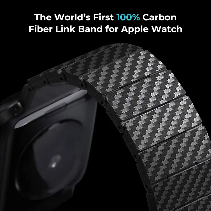 Ремешок из углеродного волокна для Apple Watch 7 SE 6 5 4 3 Модный легкий звеньевой браслет