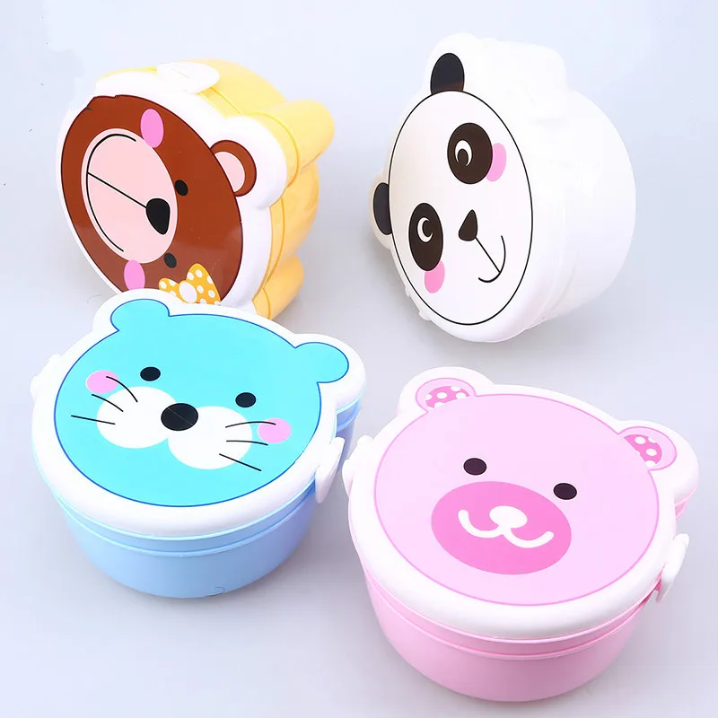 WHISM портативная коробка для бенто Kawaii пластиковый двухслойный Ланч-бокс