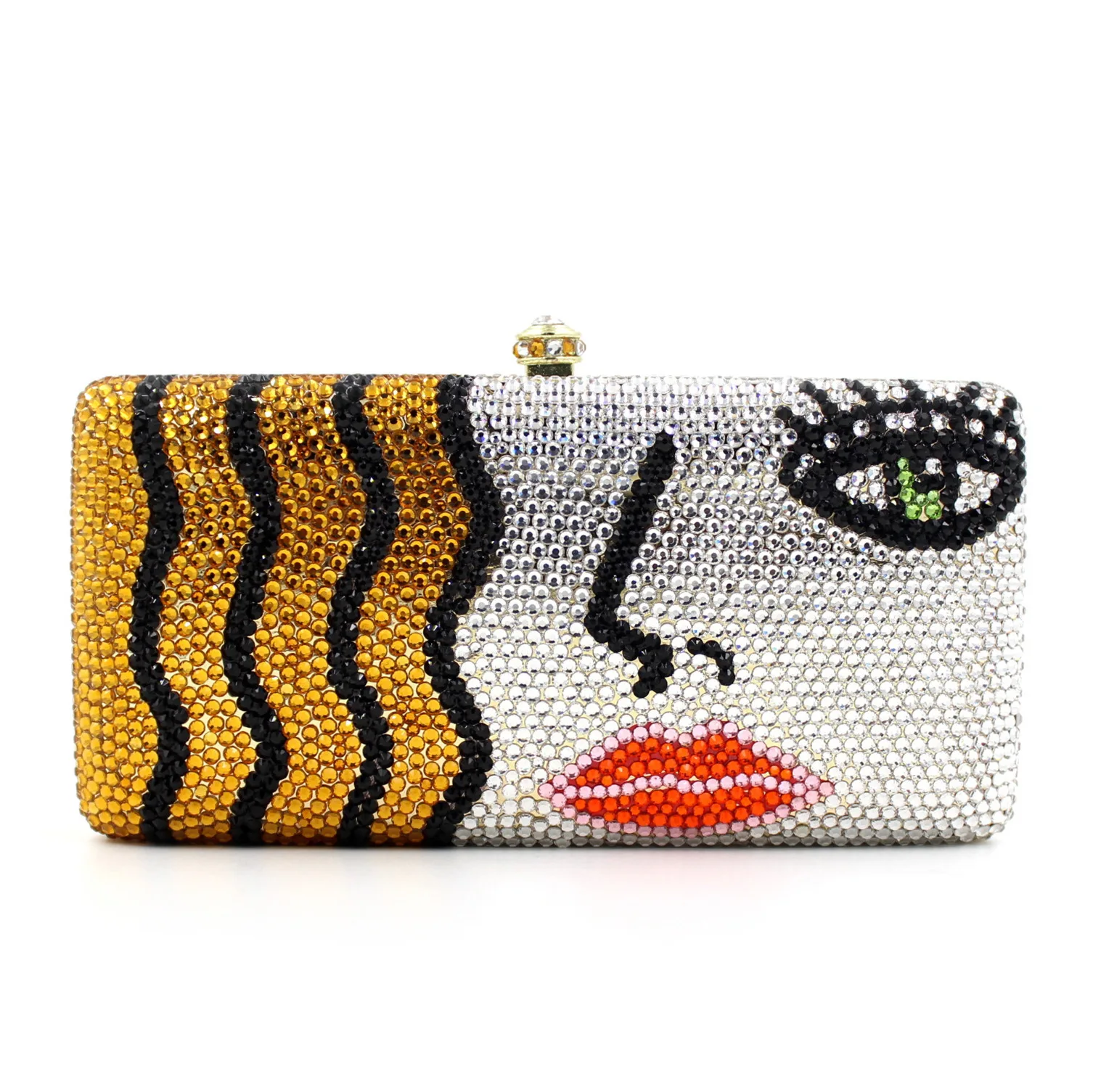 

2021 Unique Design Luxury Full Diamond Bling Evening Bags Party Wedding Day Clutches Purses