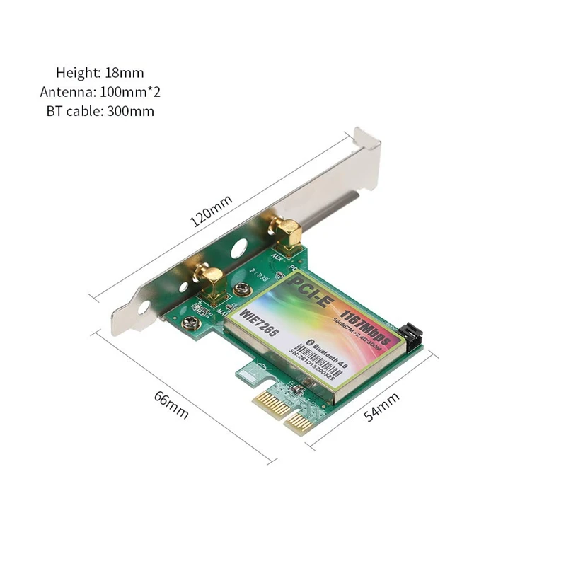 WiFi карта AC 1200 Мбит/с BT4.0 беспроводной PCIe сетевой адаптер 5 8 ГГц/2 4 ГГц