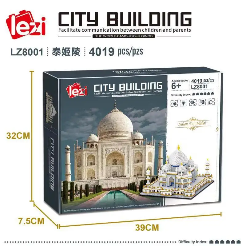 

Creator Mini Building Blocks Taj Mahal World Famous Architecture 3D Model Building Blocks Educational Bricks Education Gift toy