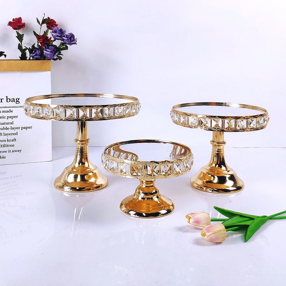 Подставка для торта Свадебная золотистая/серебристая 1 шт. | Дом и сад