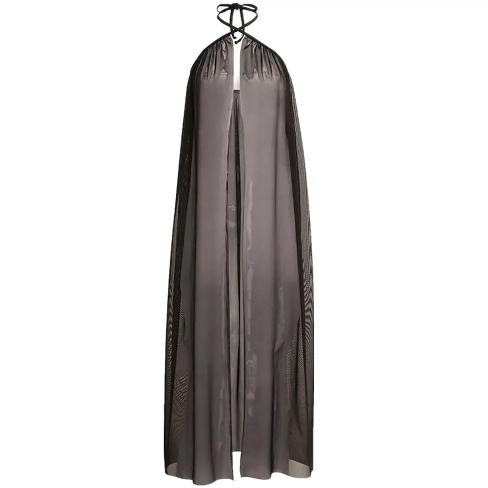 Пляжная накидка юбка парео Для женщин пляжное полотенце из шифона черная