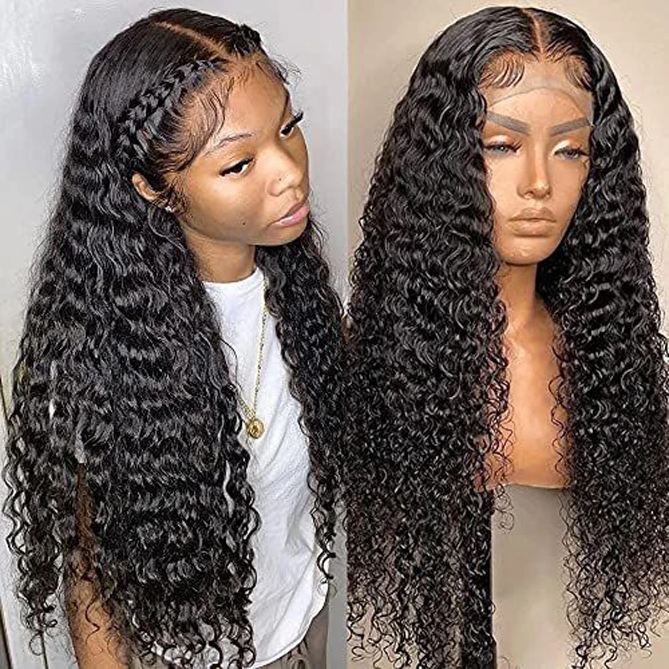 

Human Hair Wigs Water Wave Lace Front Wig 13x6 Hd Lace Frontal Wig Remy Hair Transparent Lace Wigs Preplucked 4X4 Closure Wig