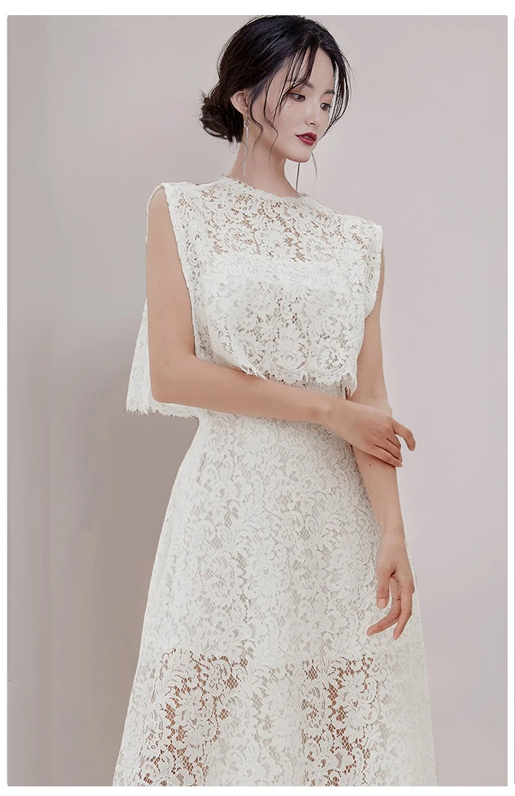 

Mid-length Skirt Lace Sweet Two-piece OL Dress