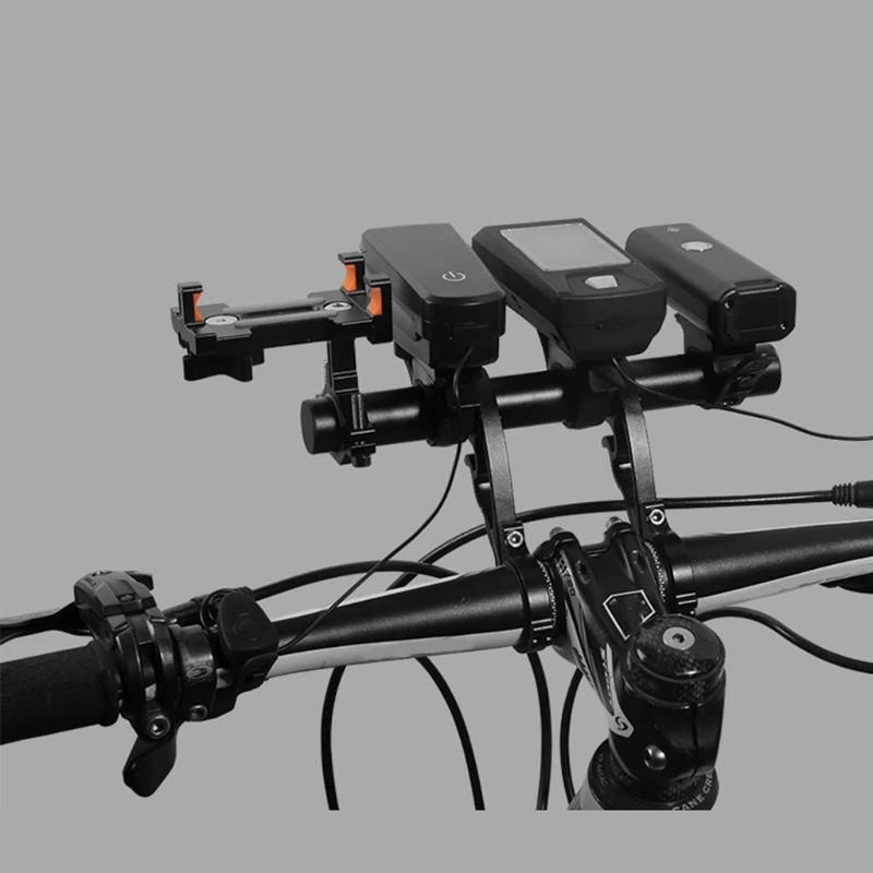 

Bike Handlebar Extender Double Handlebar Extension Carbon Fiber Mount Holder with Aluminum Alloy Bracket Space Saver