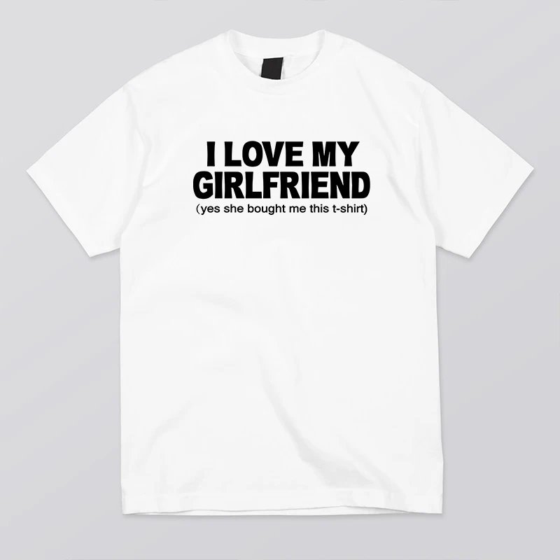 Мужская футболка из 100% хлопка с надписью I Love My Girlfriend повседневные Забавные