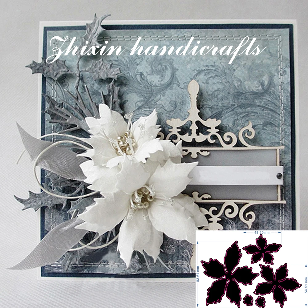 

Maple leaves flower and blue combination cutting metal data mold new scrapbook DIY card making album supplier