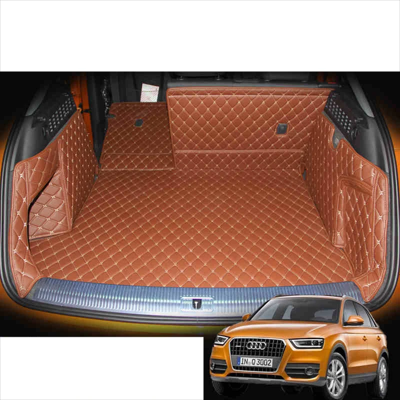 Кожаный коврик для багажника автомобиля Audi Q3 2011 2012 2013 2014 2015 ковер аксессуары