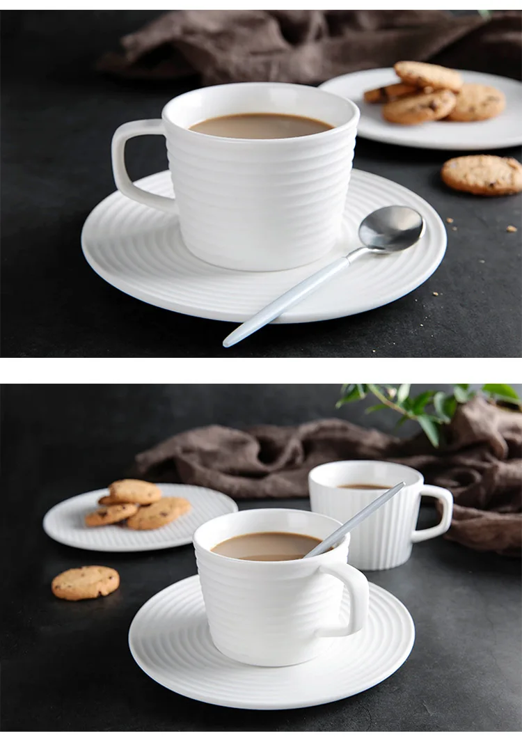 Nordic Retro Europe Style Procelain Coffee Set Tea Set Cup and Saucer Set 200ml Japanese Style Unique Design