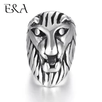 stainless steel 8mm large hole beads lion head animal charms diy leather bracelet bead slider jewelry making components