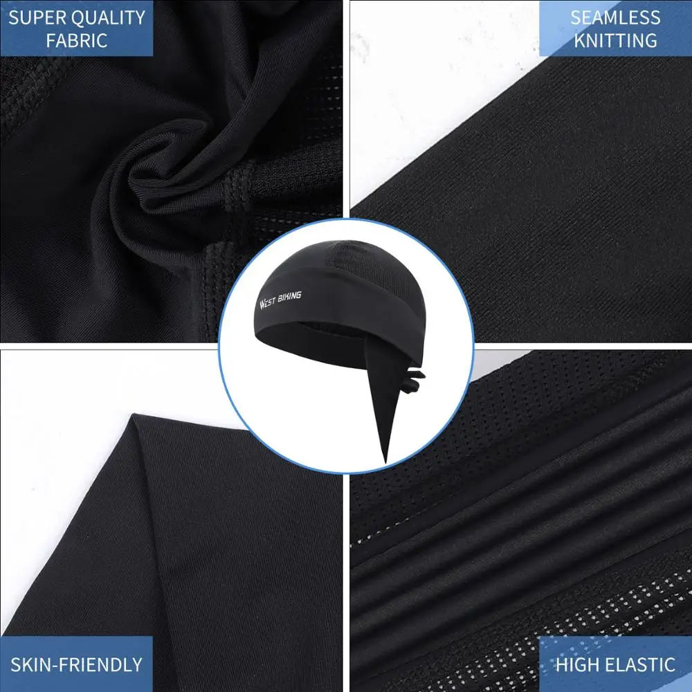 

WEST BIKING Summer Cycling Cap Quick Dry Breathable Head Scarf Bandana Sport Running Anti-UV Pirate Head Scarf Headwear Bike Cap