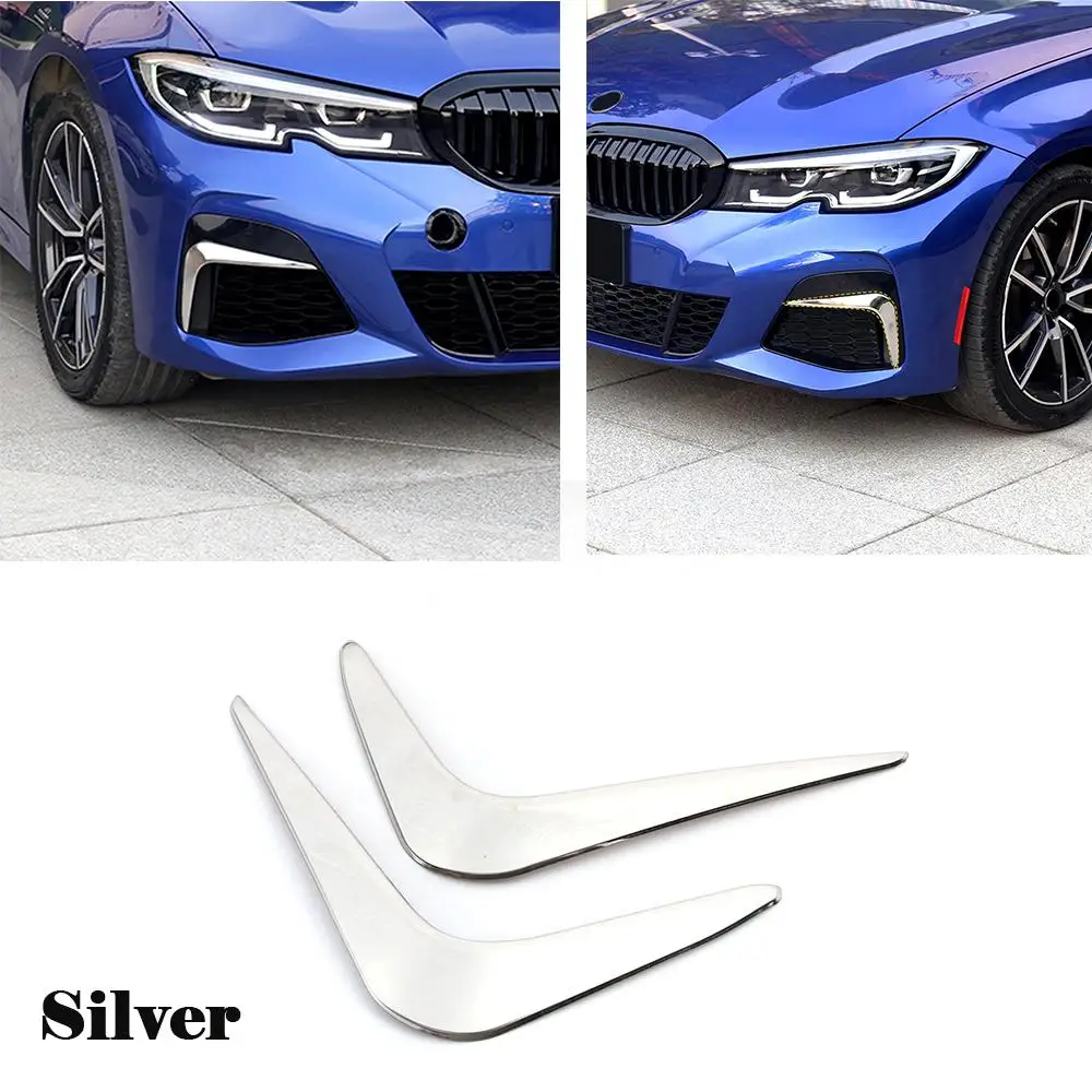 

Car Front Fog Light Lamp Decoration Cover Trim Frame Sticker For BMW 3 Series G20 G28 2019 2020 Air Vent Trim Stainless Steel