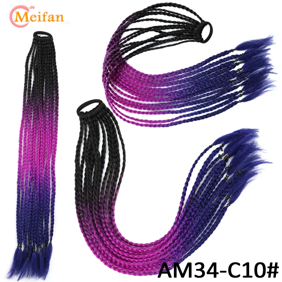 

MEIFAN Synthetic Elastic Hair Band Braids Rubber Band Hair Accessories Ponytail Hair Ropes Twist Braiding Headdress Hair