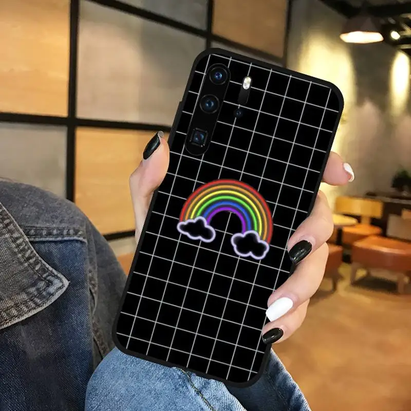 Радужный клетчатый чехол для телефона с надписью love геев Huawei P9 P10 P20 P30 Lite 2016 2017 2019