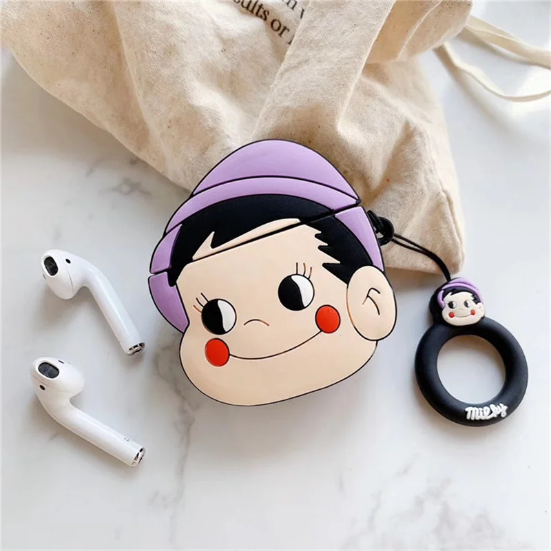 Силиконовые чехлы Q UNCLE для Apple Airpods наушников с мультяшным котом модные