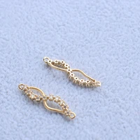 14k copper gold plated zircon connector bracelet necklace pendant link accessories closed ring diy handmade