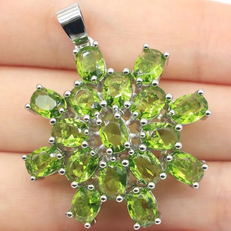 43x34 мм новая массивная длинная Большая Ювелирная серебряная подвеска из зеленого