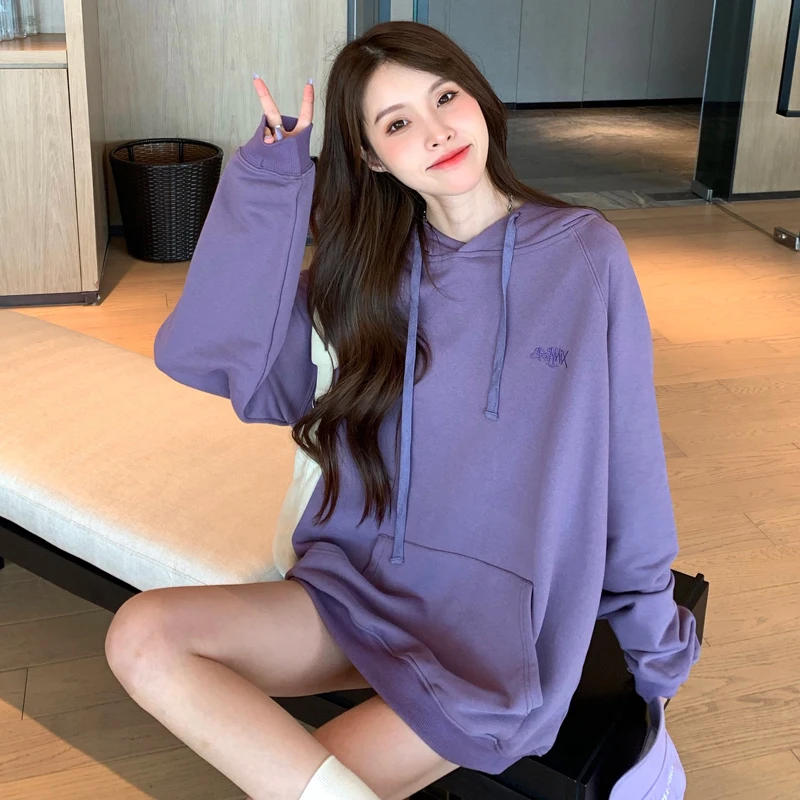 Женские толстовки с Вышивкой Букв дизайнерская уличная одежда в стиле Харадзюку